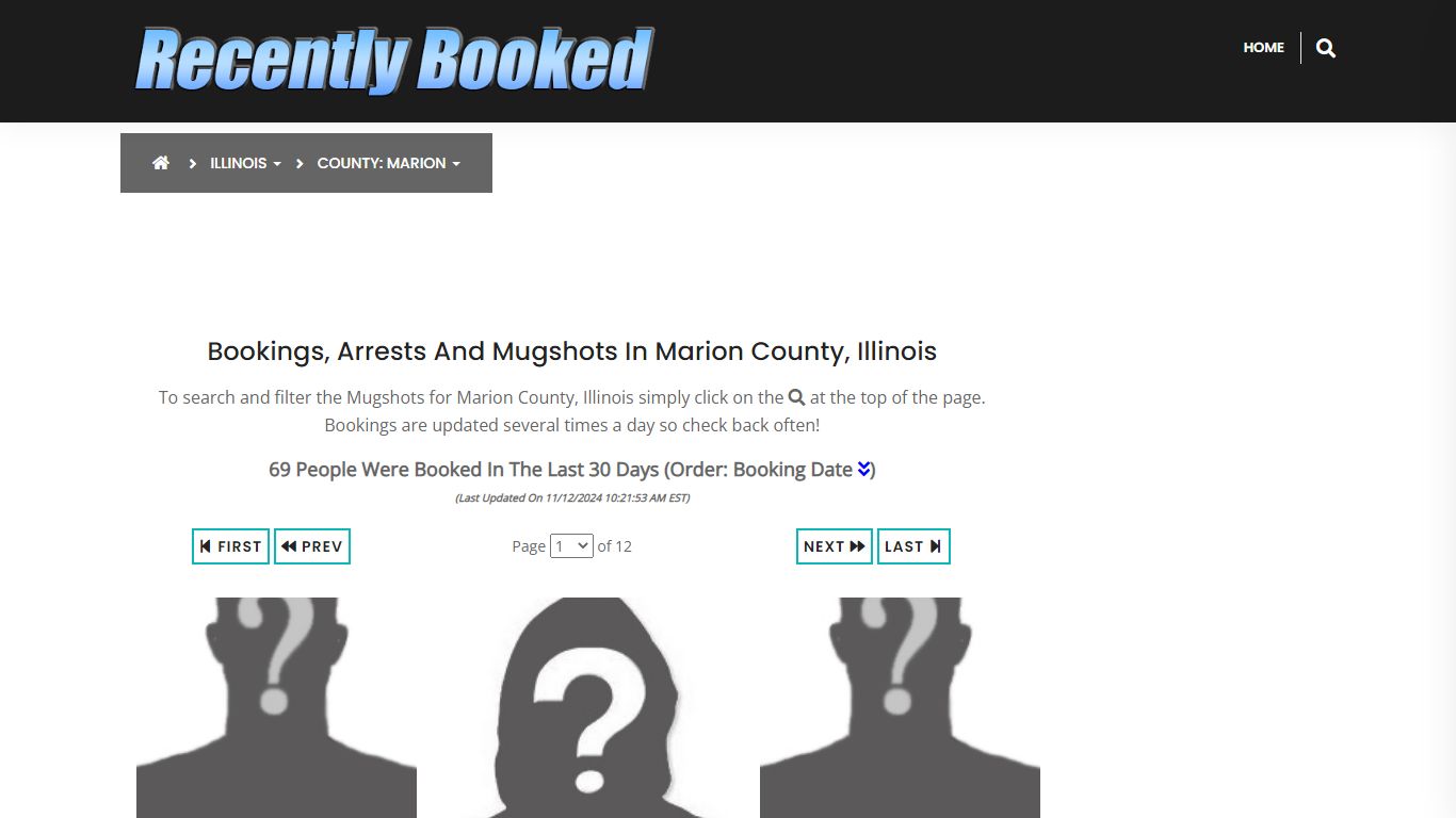 Bookings, Arrests and Mugshots in Marion County, Illinois - Recently Booked